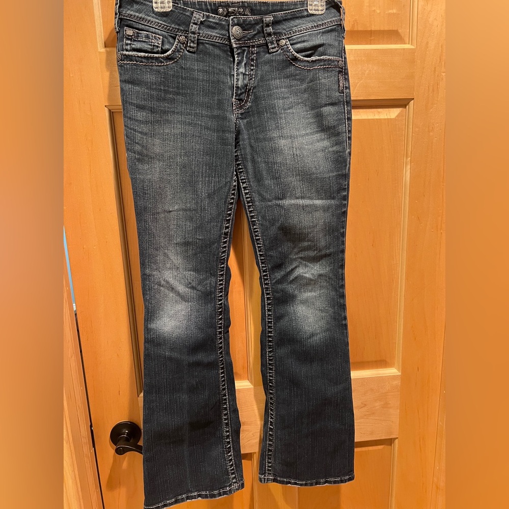 Silver Jeans Suki Surplus Bootcut Jeans 29W Low Rise Dark Wash Stretch Y2K